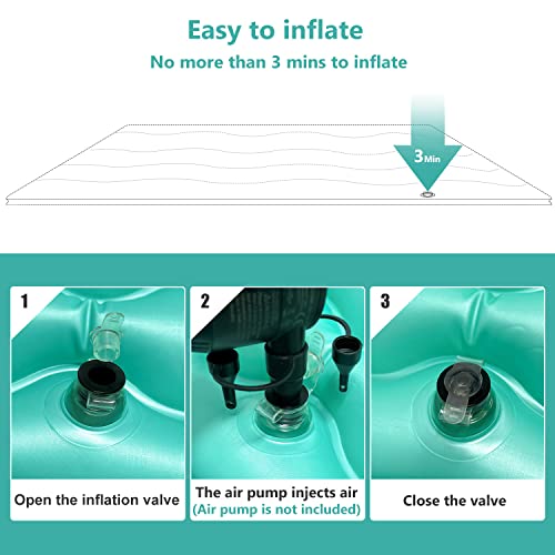 Giant Inflatable Floating Mat With Pool Hammock, Jhunswen 114'' X 72'' Lake Floats For Adults With Pillows, Pool Float Toy Raft Lounge Water Mat For Lake River Pool Boating Beach, Water Party #TOP1