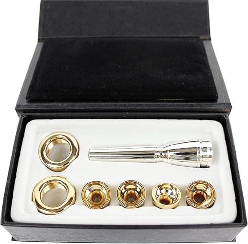 1 Set 2C 3C 2B 3B Mundstück for Bb-Trompete Messing vergoldet EIN Mehrzweck-T-Adapter Professional (Color : Gold, Größe : 2C 3C 2B 3B)