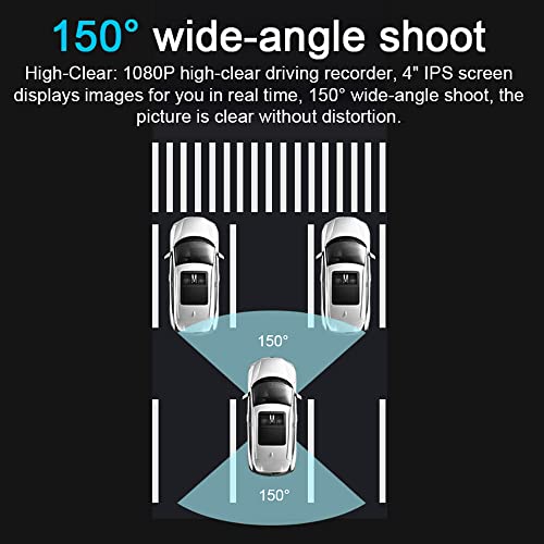 KKcare 1080P DVR Dash Camera Gravador de condução Dashcam de carro de 4 polegadas Suporte grande ang
