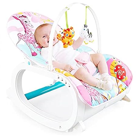 DOMENICO Newborn-to-Toddler Portable Rocker Chair with Vibration and Musical Mode, Supports up to 20 KG (44 lb), 0-36 Months - Pink