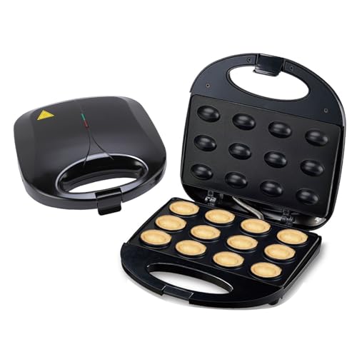 Aoaoy Walnut Cookie Maker, Electric Double Sided Non Stick Walnut Cookie Mold Nutty Maker with Cool Touch Handle for Home Use (Black)