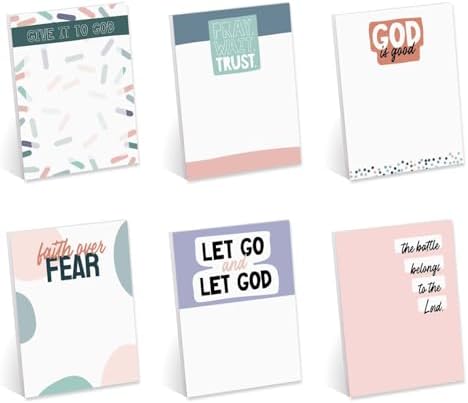 Cute Christian Sticky Note Pads / 3" x 4" Religious Affirmation S...