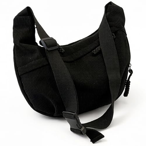 Sac à bandoulière en velours côtelé spacieux pour libérer vos mains au quotidien