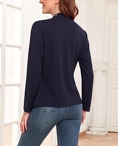 MINTLIMIT Women's Casual Blazer Long Sleeve Open Front Business Work Office Blazer Jacket with Pockets 2024 Navy Blue3