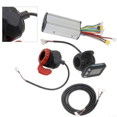 Kit de reparación de scooter eléctrico de 24 V 36 V con controlador de pantalla LCD y botón de interruptor del acelerador compatible con modelos de motor de 250 W y 350 W (36 V 350 W)