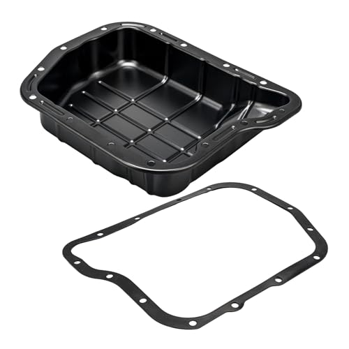 Image of KAX 265-827 Transmission oil pan with Drain Plug & Gasket Compatible with Ram 1500 /2500 /3500 Van, Durango, Dakota, B1500 /2500 /3500