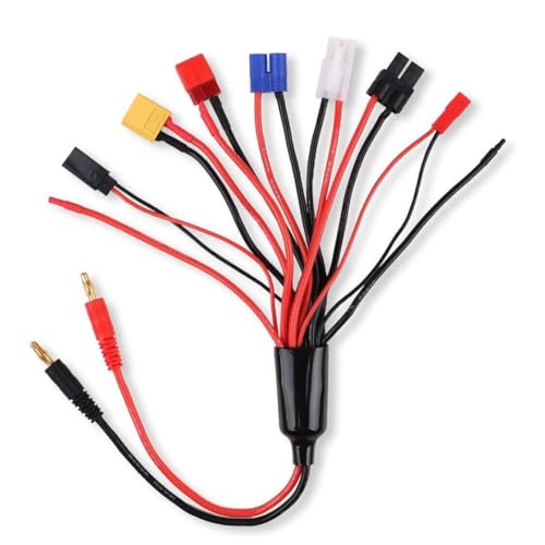 Auratrove Cable adaptador de carga RC, plátano de 4 mm a conector XT60, cable de silicona de 30 cm para batería de coche RC