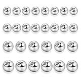 ITCGOB 32 Piezas Piercing Nariz Acero Quirúrgico, Set de Piercings para Ceja Labio y Nariz con Bolas de 3mm 4mm 5mm 6mm, Joyería Corporal Hipoalergénica para Mujer y Hombre, Color Plata