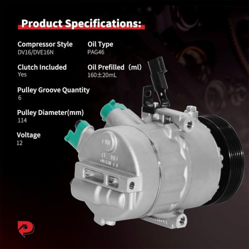 Image of PHOBOOS A /C Compressor with Clutch Compatible with Hyundai Tucson 2.0L 2017-2018 (From 01 /03 /2017), Fast Cooling, Low Noise, Easy Installation, Ref.CO-11578C, 178335