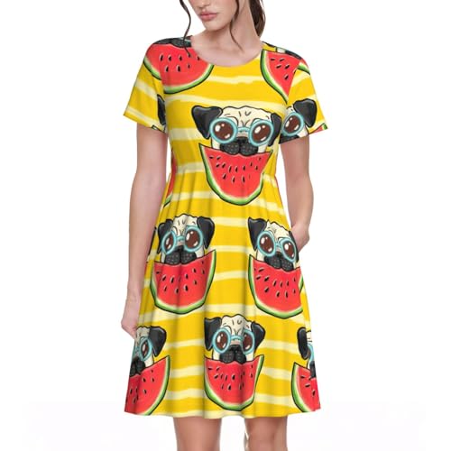 Robe d'été pastèque fluide pour voyager léger et travailler