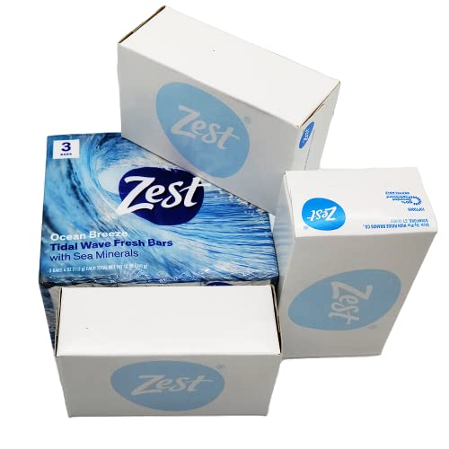 Image of Zest Bar Soap 3 ct, ocean breeze, 12 Ounce