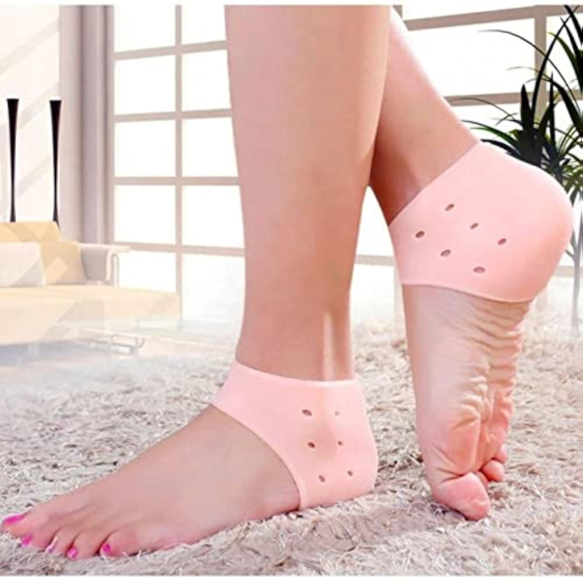Half Heel Socks Anti Crack Silicone Gel Foot Protector