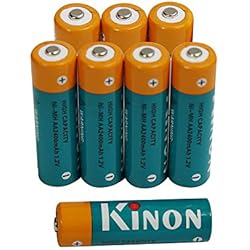 Pilas Aa Recargables Para Camara Digital Kinon Pilas Recargables AA Ni-Mh 1.2V 2400mAh (8 Piezas) para cámara Digital Controlador de Juegos Afeitadora eléctrica Cepillo de Dientes Linterna