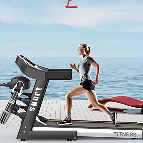 Image of Treadmill Walking Black Or Silver Gray Home Fitness Foldable Silent Treadmill