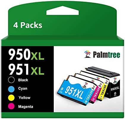 Palmtree Remanufactured Ink Cartridge Replacement for HP 950XL 950 XL 951XL 951 XL for OfficeJet Pro 8610 8600 8620 8625 8630 8100 8615 8640 8660 251dw 276dw Printer Ink Cartridge (4 Combo Pack)