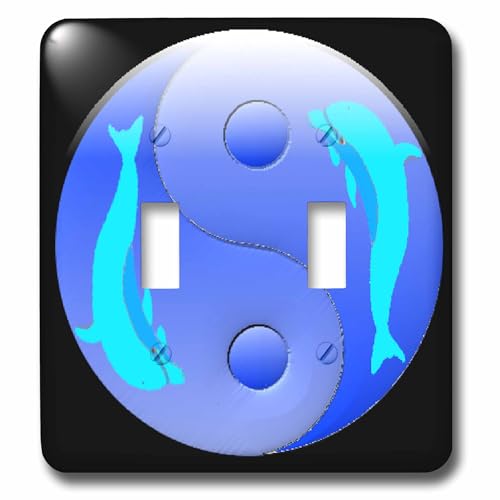 3dRose lsp_23794_2 Ying Yang Dolphin Symbol Double Toggle Switch