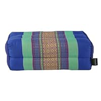 Cuscino Yoga E Meditazione In Kapok Naturale - Alta Densità, 35x18x13 Cm, Blu-Arancio - Foto 2