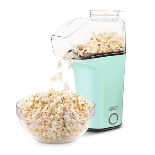 DASH Hot Air Popcorn Popper Maker with Measuring Cup to Portion Popping Corn Kernels + Melt Butter, 16 Cups - Aqua