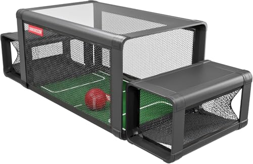 SUBSOCCER S7 Portable Bench Soccer Game Sturdy Indoor Outdoor Table Soccer Set with Benches and Ball, Easy Assembly Pack and Go Design for Beach, Home, Office or Backyard, Fun for All Ages (Black)