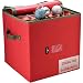 Christmas Ornament Storage - Stores up to 75 Holiday Ornaments, Adjustable Dividers, Zippered Closure with Two Handles. Attractive Storage Box Keeps Holiday Decorations Clean and Dry for Next Season.
