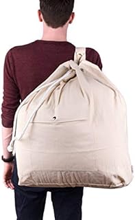 Beldray LA055170EU Oversized Laundry Canvas Backpack, Cotton, Cream