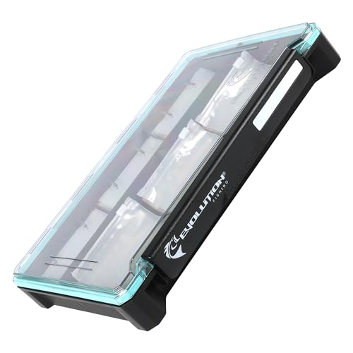 Evolution Fishing BallistiX Blade Runner Tackle Tray - Waterproof Spinnerbait & Buzzbait Storage 30 Rust-Resistant Baggies 6 Sections Fits 3700 Tackle Box QuikLatch