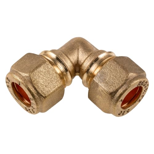Westco - Raccordo a gomito a compressione C x C, in ottone, 42 mm, 90°, per impianti idraulici in rame