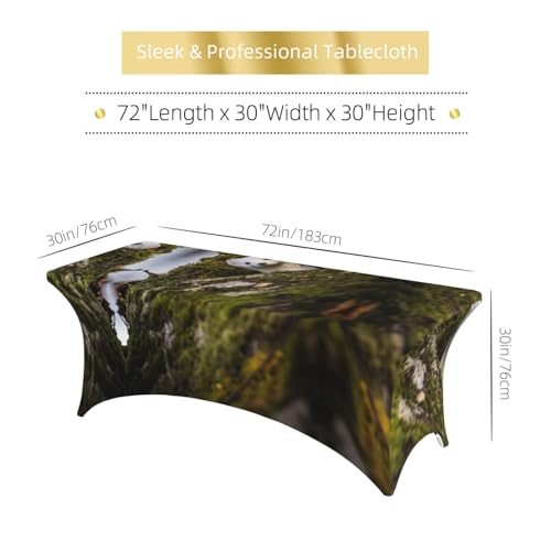 Housse de table rectangulaire extensible élasthanne 1,8m EdWal imprimé belette pour réception - 7