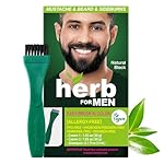 Herb For Men Mustache & Beard Dye (Nature Black, 1 Pack), PPD-Free Ammonia-Free, Vegan with Natural Ingredients, Odorless, Gentle for Sensitive Skin, No Skin Irritation