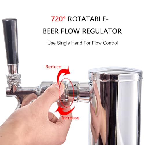 Image of Beer Faucet Flow Control Adapter US Beer Tap Liquid and Foam Control Valve for Craft Beer Dispensing Homebrew Kit