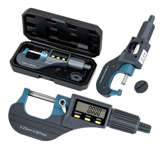 Tolesum Micrometro Digitale 0-25mm, Calibro Micrometrico Esterno con Display LCD, Risoluzione 0,001mm,Conversione Metrica/Pollici (mm/inch)