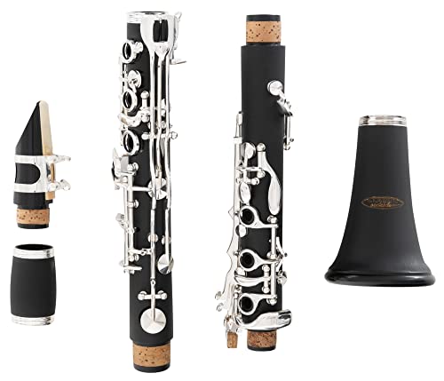 Classic Cantabile CLK-20 Kunststoff Klarinette (deutsche Giffweise, 20 Klappen, 6 Ringe, Ebonit Korpus, inkl. Koffer und Putztuch)