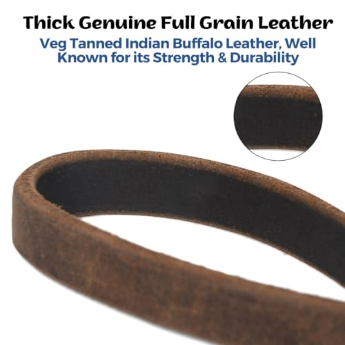 Leather Dog Leash 6 FT Long x 1/2 Inch Wide, Strong Heavy Duty Genuine Leather Braided Dog Training Leash, Soft and Comfortable Leather Leash for Large Dogs, Medium Small Dogs (Brown) by Leatherow - Image 4