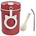Cabilock 330 ML Flacons de Soupe Support de Bouillie de Petit Déjeuner Étudiant Étanchéité Isolation Bouteille Pot de Nourriture Contenant avec Cuillère Et 304 Paille (Rouge)
