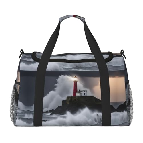 Sac de sport imprimé phare compact noir taille unique à glisser partout