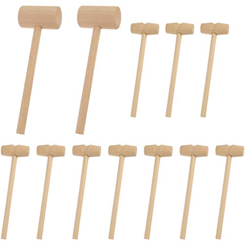 TOYANDONA 12pcs Wooden Crab Shellfish Hammers - Lightweight Composite Seafood Tools for Lobster and Crab, Perfect for DIY Projects and Family Fun