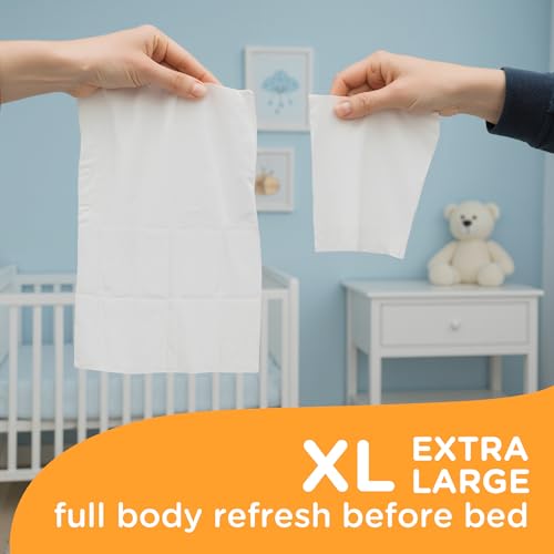 Image of Baby XL Sleepy Wipes - Extra Large 12.5x7.5 inch Lavender Scented Wipes with Vitamin E & Chamomile - Hypoallergenic, Dermatologist Tested, pH Balanced Gentle Care (50 CT, 6 Pack, 300 Total)