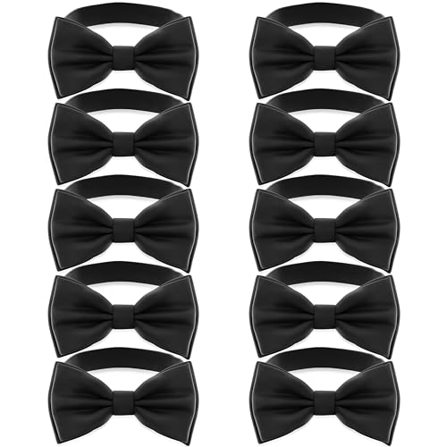 Image of Adam Young Men's Bow Ties Pre-Tied Style Formal Satin Classic Bowtie for Tuxedo Faux Silk