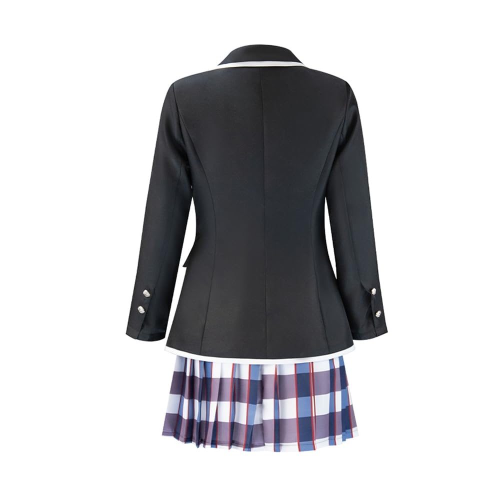 Yukinoshita Yukino kostium cosplay, czarny, mundurek szkolny, kurtka, spódnica w kratę, mundur do odgrywania ról, pełny zestaw, cosplay, strój na Halloween, karnawał, imprezę, strój dla