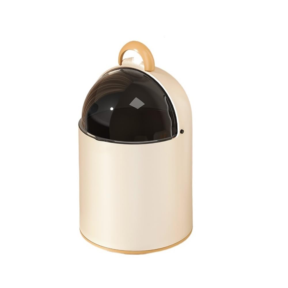 Plastikowy Kosz Na Śmieci Z Pokrywką Do Kuchni W Salonie,O Dużej Pojemności(Beige,M)