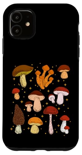 Carcasa para iPhone 11 Mushroom Stars Cottagecore Estética Tarot Micología Vintage