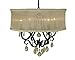 Framburg Lighting 1234 MB/SC Liebestraum - Four Light Chandelier, Mahogany Bronze Finish with Sheer Cream Shade