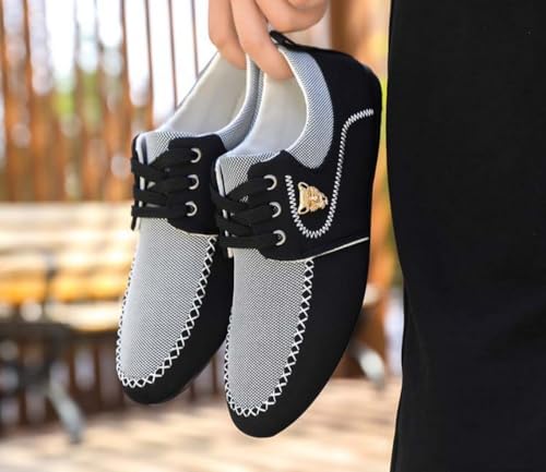 Men Casual Canvas Shoes Men's Flat Jogging Driving Shoes3