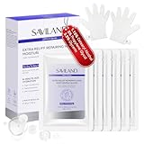 SAVILAND 6 Paar Handmaske: 8 Minuten Intensivpflege Handschuhe mit Feuchtigkeitsspendender Wirkung für Extra Linderung & Reparatur Handpflege Handmaske mit Sheabutteröl für Sehr Trockene Rissige Hände