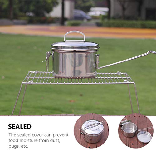 BESPORTBLE Aço Inoxidável Caixa de Almoço Bento Box 1200Ml Double- Layer Metal Recipientes Almoço