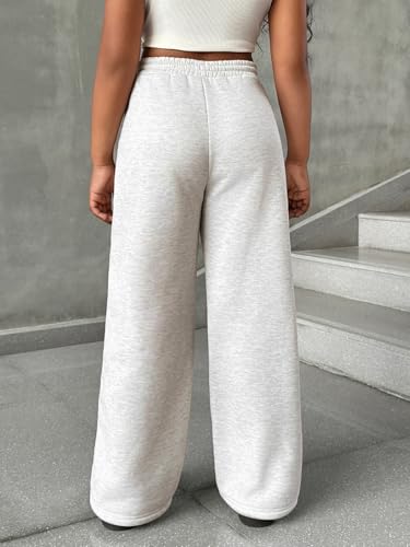 SOLY HUX Girl's Y2k Sweatpants Elastic Waist Bow Tie Front Straight Leg Baggy Pants2