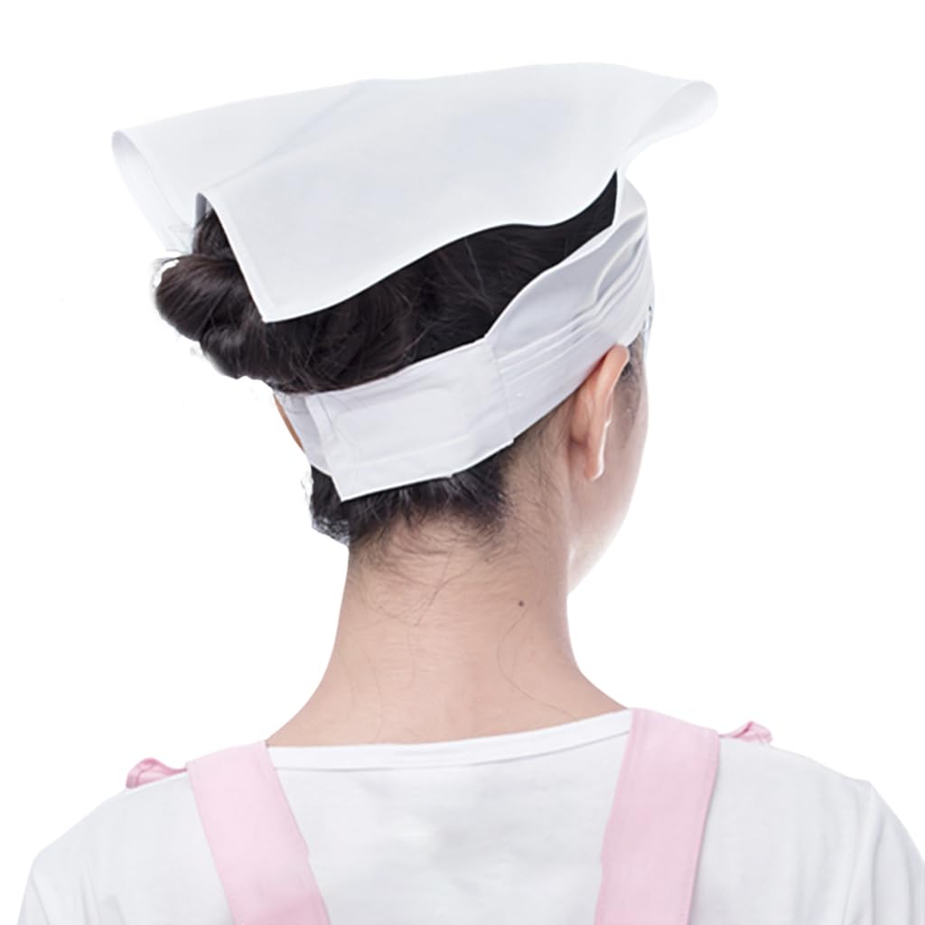 Elnwnnkc Embroidered Cotton Triangle Headscarf Waitress Staff Head Cover Fashion Headwear Suitable for Restaurant Bakery And