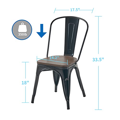image for Nazhura Metal Dining Chair Farmhouse Tolix Style for Kitchen Dining Ro