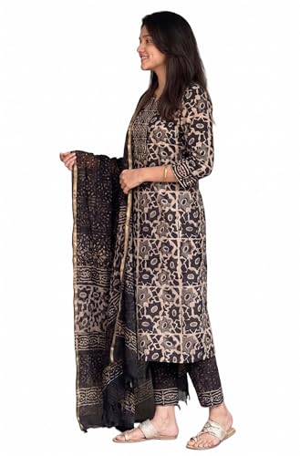 Image of KLOSIA Women's Printed Straight Kurta and Pant with Dupatta Set