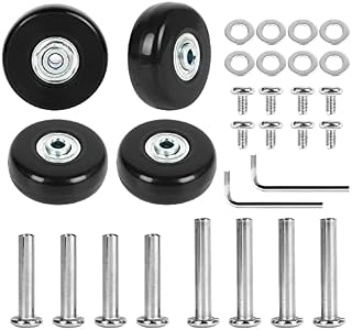 Btstil 4Pcs 50x18mm Luggage Suitcase Replacement Wheels, Rubber Swivel Caster Wheels Bearings Repair Kits for Luggage Suitcase